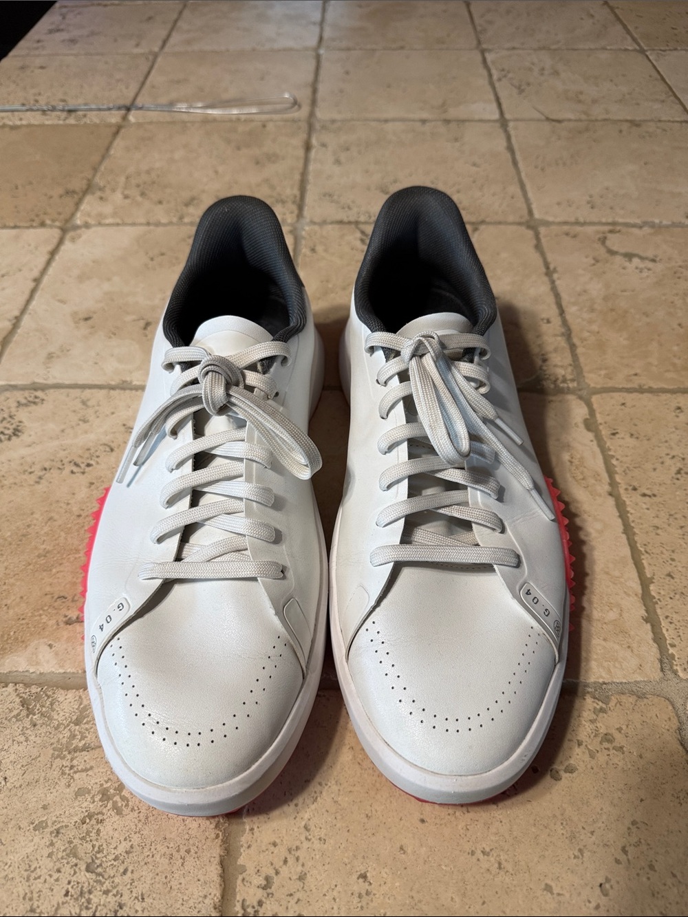 G/FORE White Low-Top Sneakers with Pink Outsole
